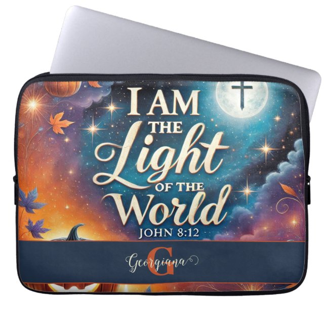 Monogram Vibrant Christian Halloween Bible Verse Laptop Fodral (Framsidan)