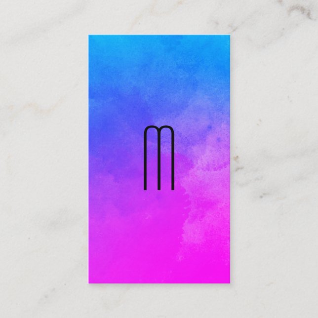 Monogram Vibrant Färg avtalskort Tidsbeställning Kort (Framsida)