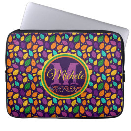 Monogram Vibrant Höst löv Laptop Fodral