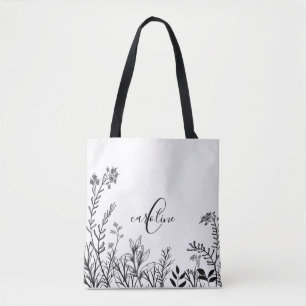 Monogram Vilda Blommor Klotter  Tygkasse