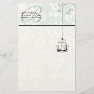 Monogram Vintage Bird Cage Stationery Brevpapper