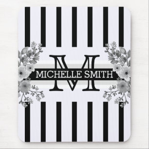 Monogram Vintage Blommigt Black Rand Musmatta