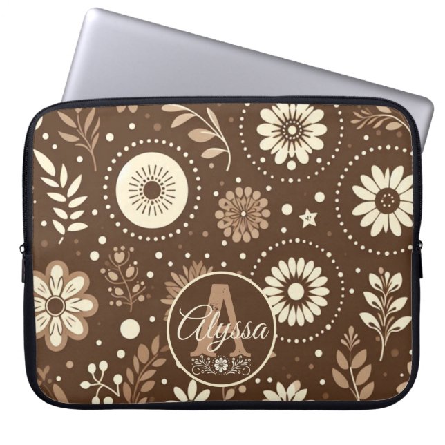 Monogram Vintage Blommigt Harmony Laptop Fodral (Framsidan)