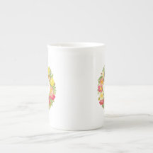Monogram Vintage Blommigt Utandning China Mugg
