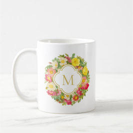 Monogram Vintage Blommigt Utandning Mugg
