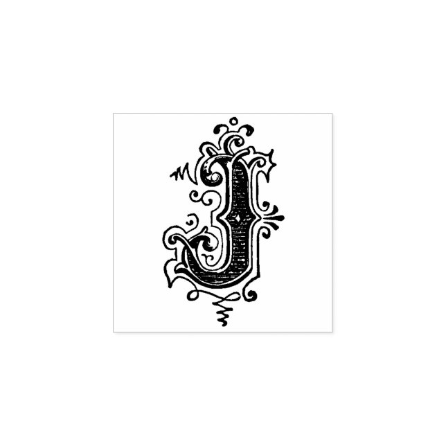 Monogram Vintage brev J Stämpel (Tryck)