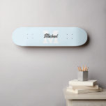 Monogram Vintage Calligraphy Pastel Blue Mini Skateboard Bräda 18,5 Cm<br><div class="desc">Fet monogram i kombination med vintagens kalligrafi.</div>