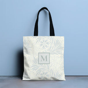Monogram-Vintage-Grått-Blommönster Botaniskt Tygkasse
