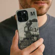 Monogram Vintage Locomotive Tåg Phone Case