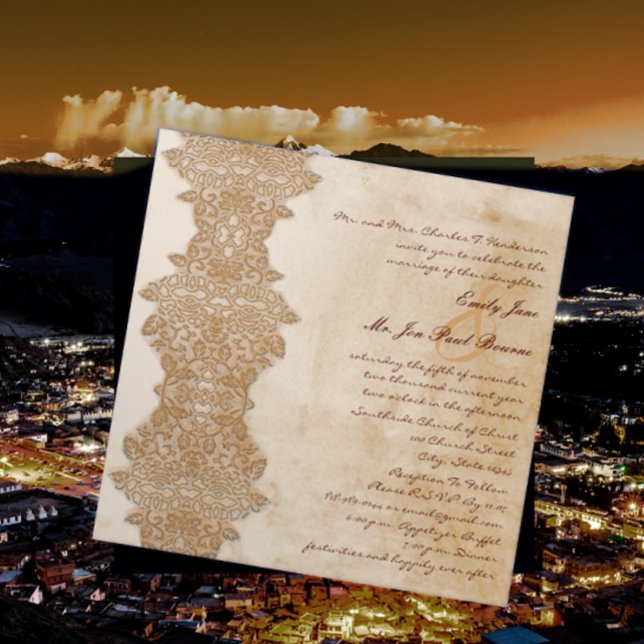 Monogram Vintage Medelhavet Grekiska Bröllop Inbjudningar (Skapare uppladdad)