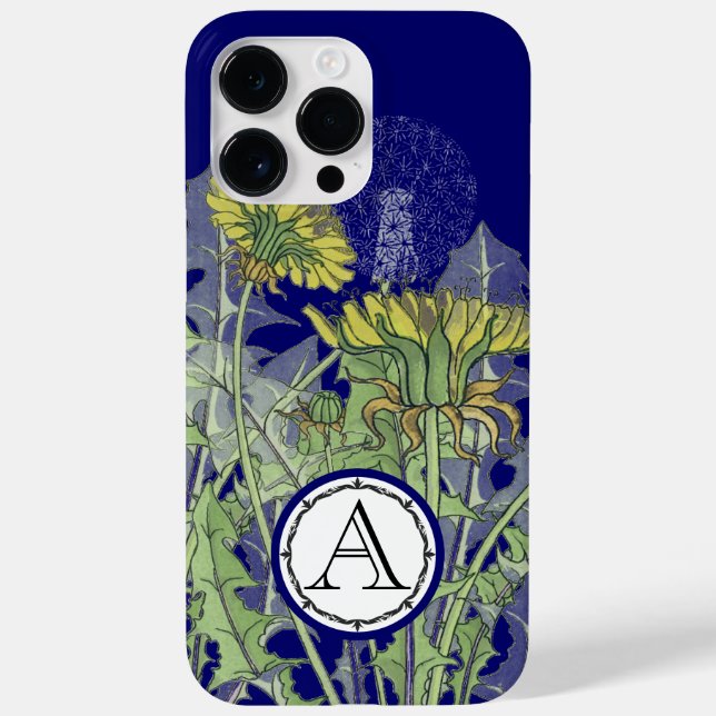 Monogram Vintage Modern Dandilion Flower iphone (Baksida)