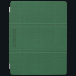 Monogram Vintage Mörk grönt Faux-läder iPad Skydd<br><div class="desc">Coolans grönt: vintagens läderutseende (bild) med syteeffekt (bildeffekt) och anpassadets monogram</div>