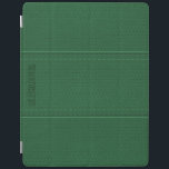 Monogram Vintage Mörk grönt Faux-läder iPad Skydd<br><div class="desc">Coolans grönt: vintagens läderutseende (bild) med syteeffekt (bildeffekt) och anpassadets monogram</div>
