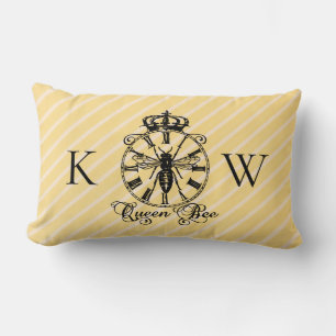 Monogram Vintage Queen Bee Klocka Kastkudde Lumbarkudde
