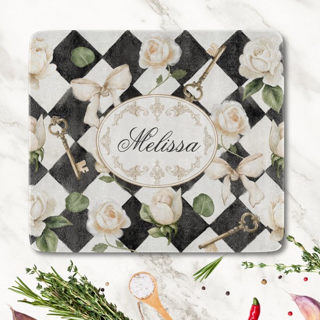 Monogram Vintage Ro Flowers Black White Diamond (In situ)