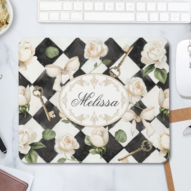 Monogram Vintage Ro Flowers Black White Diamond Musmatta (In situ)