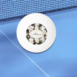 Monogram Vintage Ro Flowers Black White Diamond Pingisboll