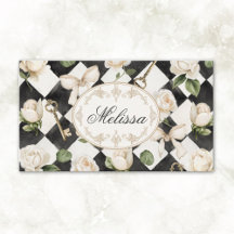Monogram Vintage Ro Flowers Black White Diamond