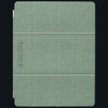 Monogram Vintage Sage Grönt Faux Leather iPad Skydd<br><div class="desc">gröntar för coola vintage Läderutseende () med syteeffekt (bildeffekt) och anpassade monogram</div>