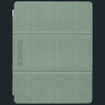 Monogram Vintage Sage Grönt Faux Leather iPad Skydd<br><div class="desc">gröntar för coola vintage Läderutseende () med syteeffekt (bildeffekt) och anpassade monogram</div>