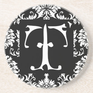 Monogram Vintage T Bröllop-årsdagen Underlägg