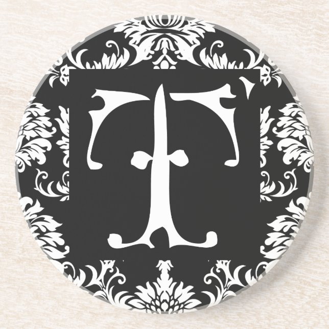 Monogram Vintage T Bröllop-årsdagen Underlägg (Framsidan)