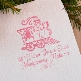 Monogram Vintage Tåg Julgran Leverans Stämpel