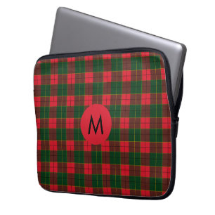 Monogram Vinter Högtid Tartan mönster Skotsk Laptop Fodral