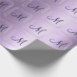 Monogram Violet Lavender Metall Guld Diamond Ram Presentpapper<br><div class="desc">florenceK-minimalism och elegans</div>