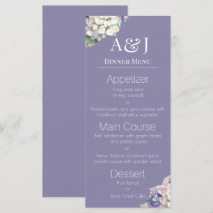 Monogram Violetta & Vita Hydrangeor på Lavendel Meny