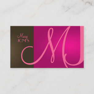 Monogram Viskort i retro färger Visitkort