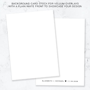 Monogram Vit bakgrund för Vellum Overlay Inbjudningar