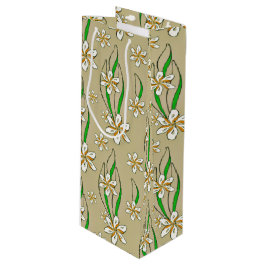 Monogram vit blommigt Beige bakgrund