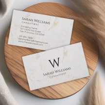 Monogram Vit Marmor Enkel Modern Svart Initial