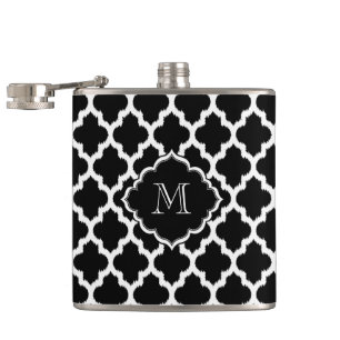 Monogram Vit och Svart iskat Quatrefoil Fickplunta