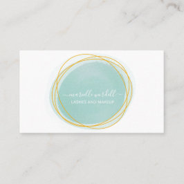 Monogram vit text om guld vattenfärgscirkel visitkort