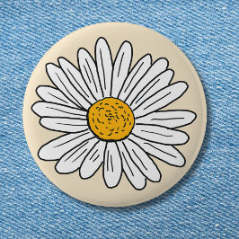 Monogram vit tusenskönablomma knapp