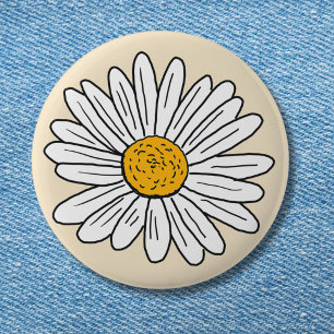Monogram vit tusenskönablomma knapp