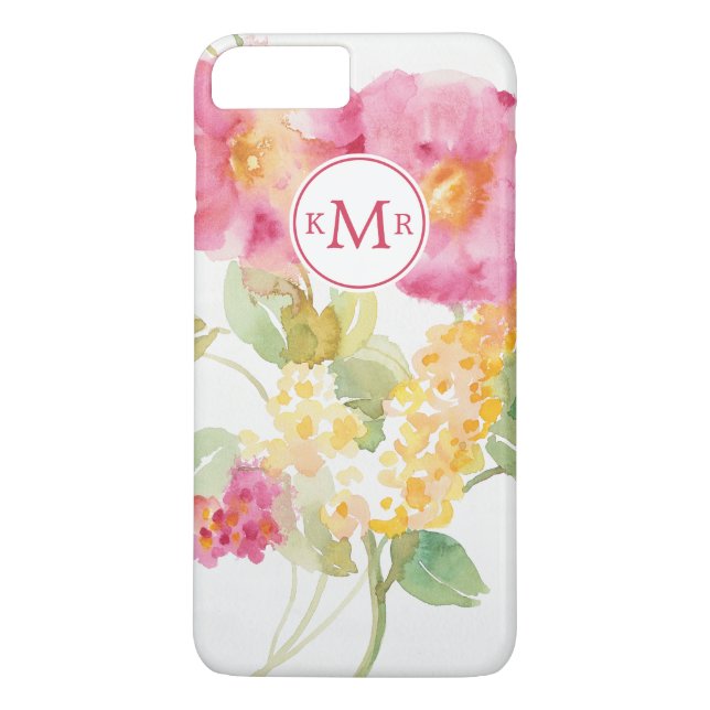 Monogram | Vit tusenskönja på blå Case-Mate iPhone Skal (Baksida)