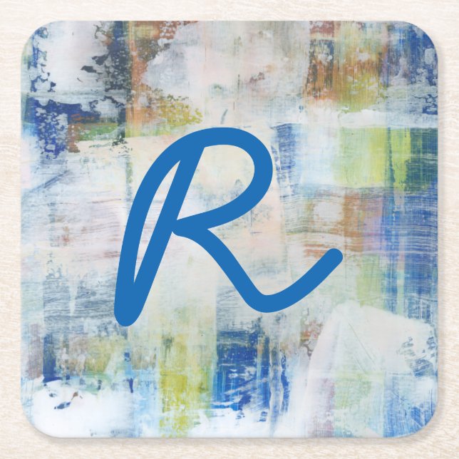 Monogram | Vit Tvätta III Underlägg Papper Kvadrat (Framsidan)