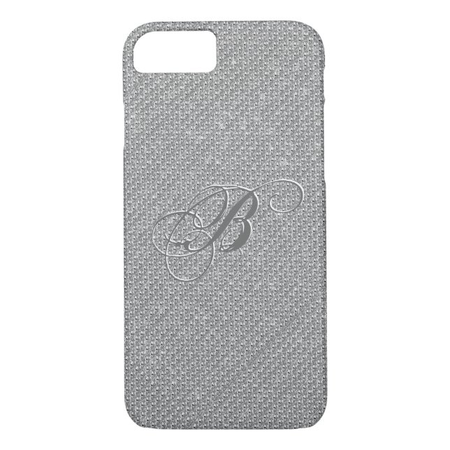 Monogram Vita diamanter Glitter Case-Mate iPhone Skal (Baksida)