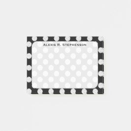 Monogram Volleyball Bollar på Black Post-it Block