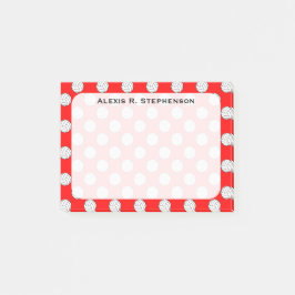 Monogram Volleyball Bollar Red Post-it Block
