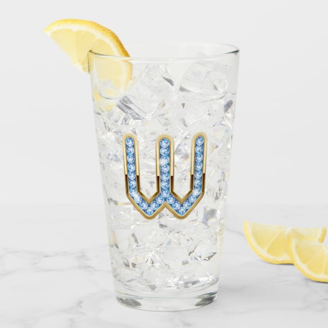 Monogram W-16 oz glas (Framsida Ice)