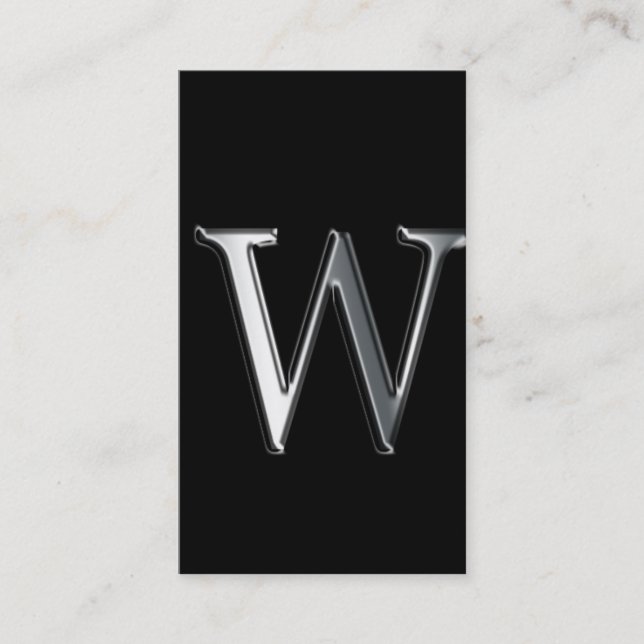 Monogram W-affärskort Visitkort (Framsida)