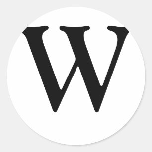 Monogram W Bröllop-förseglingsetikett Runt Klistermärke