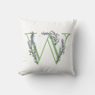 Monogram W Lavender Eucalyptus Kudde