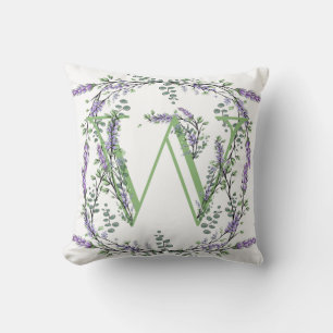 Monogram W Lavender Eucalyptus Kudde