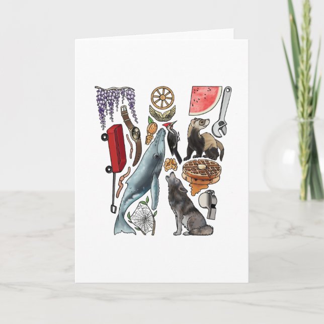 Monogram "W" noterar kortet Anteckningskort (Framsida)