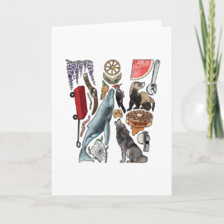 Monogram "W" noterar kortet Anteckningskort